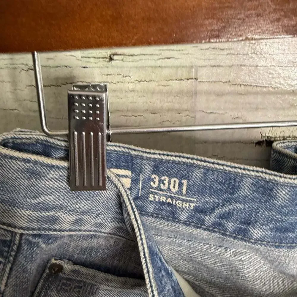 G Star Shorts Mens 33 Blue 3301 Denim Cuffed Jean